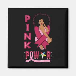 Imã Irmã Pink Power Eastern Star Conscientização Cânce
