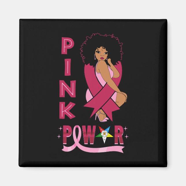Imã Irmã Pink Power Eastern Star Conscientização Cânce (Frente)