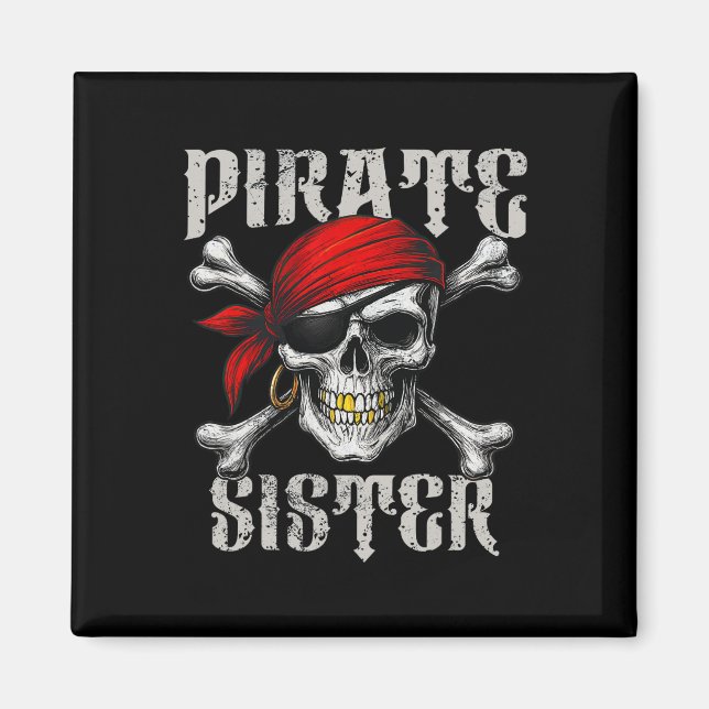 Imã Irmã Pirata Jolly Roger Flag E Skull Crossbone (Frente)