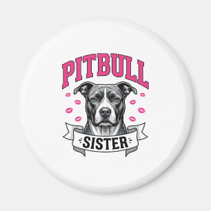 Imã Irmã Pitbull Design Vetorial de Amante de Cachorro