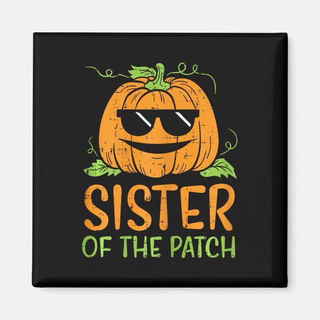 Imã Irmã Pumpkin Da Família Patch Halloween Sis G (Frente)