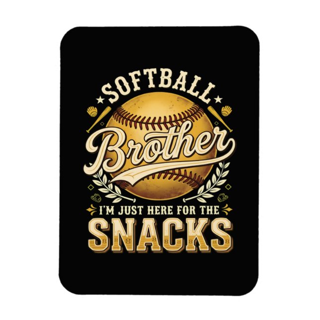 Ímã Irmão de Softball Divertido Lanches Esportes (Vertical)