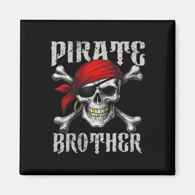 Imã Irmão Pirata Jolly Roger Flag E Skull Crossbon (Frente)