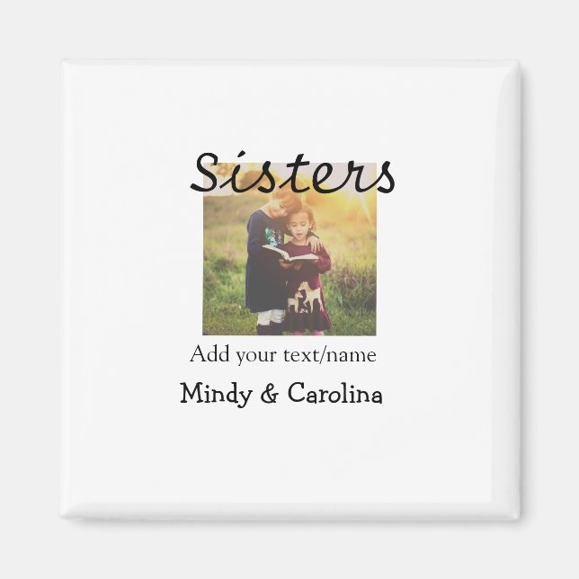 Imã Irmãs besties BFF adiciona nome de foto família (Frente)