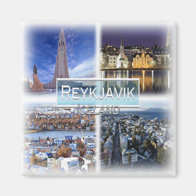 Imã IS0007 Europa, Islândia, Reiquiavique, geladeira (Frente)