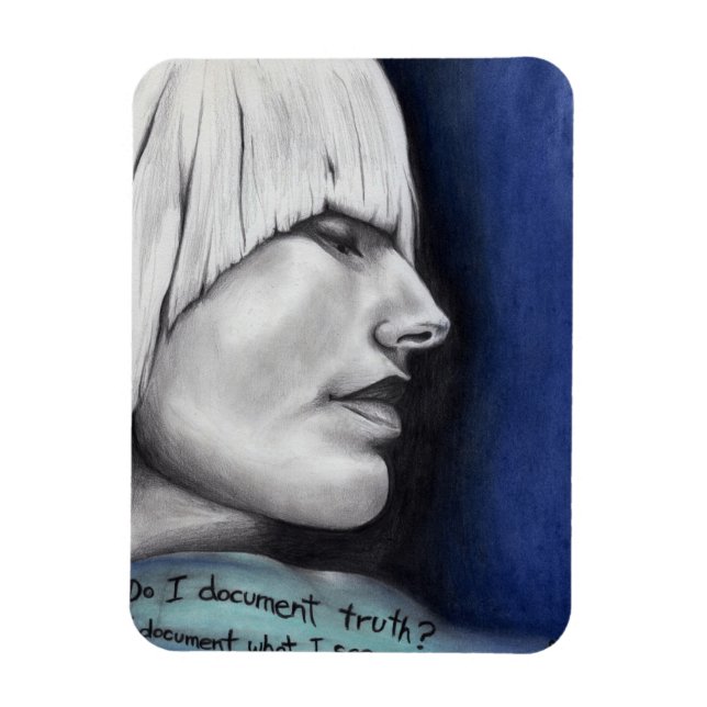 Ímã Isabel Blonde Retrato de Arte Original (Vertical)