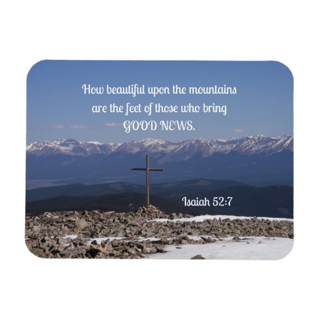 Ímã Isaiah 52:7 How beautiful on the mountains are the (Horizontal)