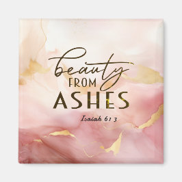 Imã Isaiah 61 3 Beleza da Bíblia Ashes Verse Pink