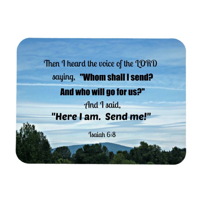 Ímã Isaiah 6:8 Então ouvi a voz do Senhor (Horizontal)