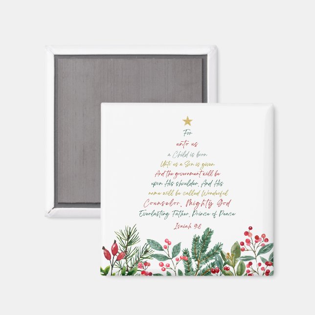 Imã Isaiah 9:6 Para nós Uma Criança é Natal Nascer (Front/Back)