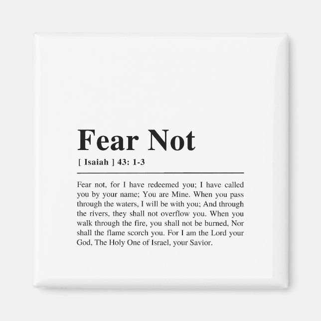 Imã Isaías 43:1-3 Medo Não (Frente)