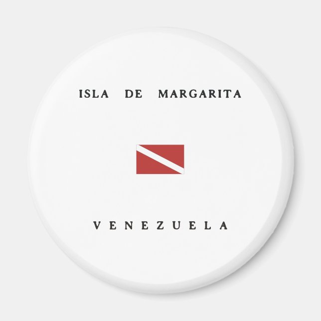 Imã Isla De Margarita Venezuela Scuba Dive Flag (Frente)