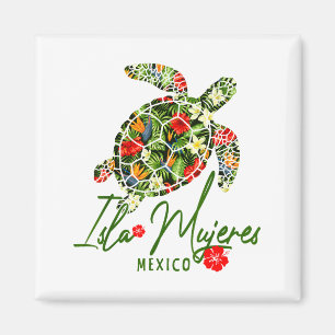 Imã Isla Mujeres México Tartaruga Marinha Hibisco Trop