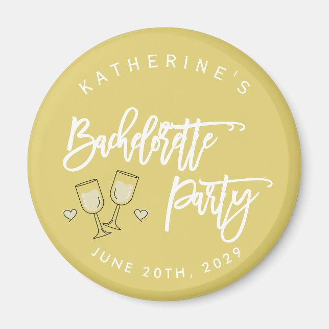 Imã Island Citrus Yellow Bachelorette Party Magnets (Frente)