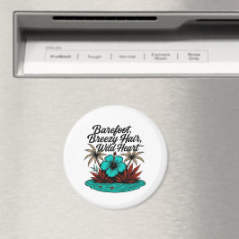 Imã Island Spirit Boho Magnet – Teal Hibiscus Vibe