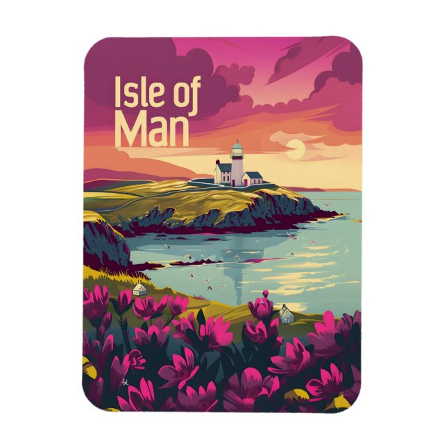 Ímã Isle of Man vintage art (Vertical)