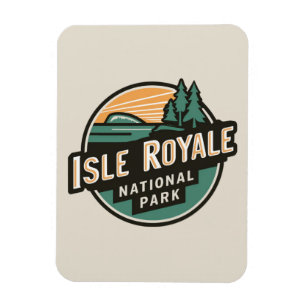 Ímã Isle Royale National Park Retro Viagem Emblem