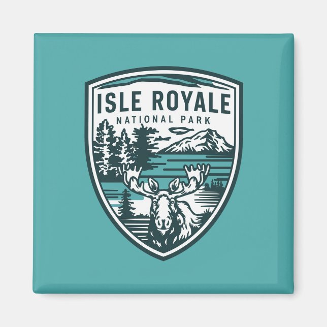 Imã Isle Royale National Park Wildlife Emblem (Frente)