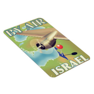 Ímã Israel De avião pôster de viagem vintage
