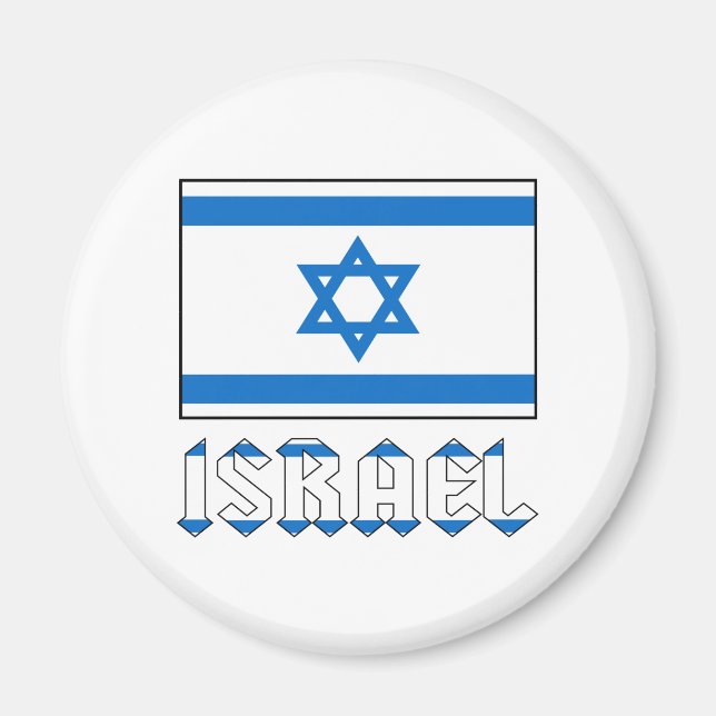 Imã Israel Flag Word ISRAEL Round (Frente)