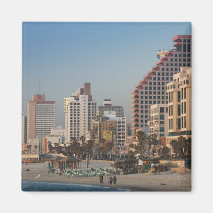 Imã Israel, Tel Aviv, fachada, hotéis, crepúsculo