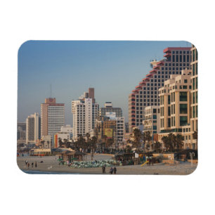 Ímã Israel, Tel Aviv, fachada, hotéis, crepúsculo