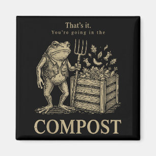 Imã Isso vai para a compostagem sapo engraçado jardina