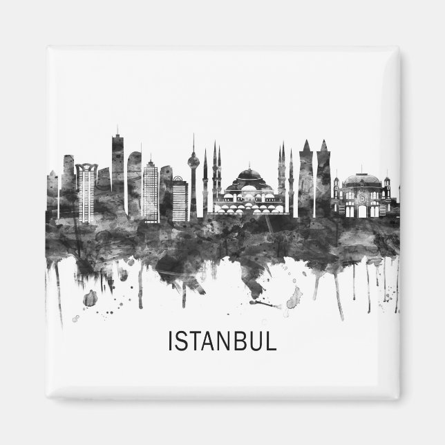 Imã Istambul Turquia Skyline BW (Frente)