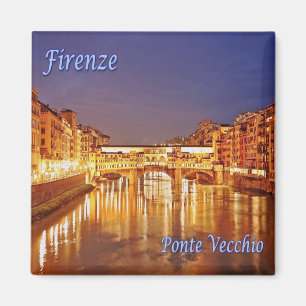 Imã IT Florence Old Bridge Ponte Vecchio - por noite