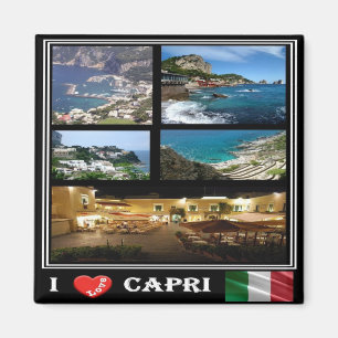Imã IT - Itália - Capri - I Love - Colagem