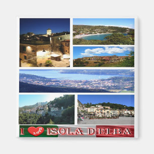 Imã IT - Itália - Elba - I Love - Collage Mosaic