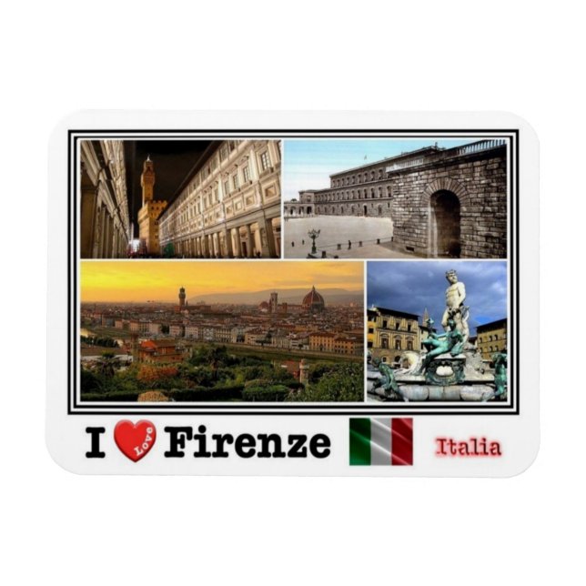 Ímã IT Itália - Firenze - I Love Mosaic - (Horizontal)