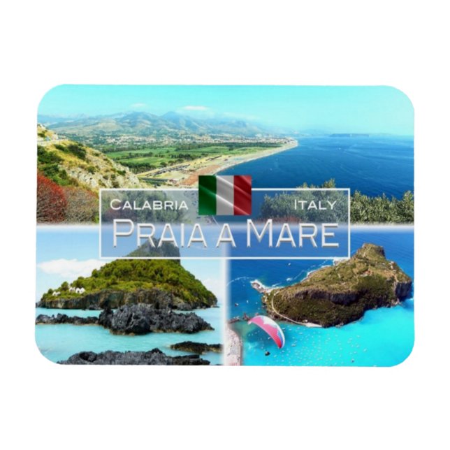 Ímã IT Itália - Praia a Mare - Dino Island - (Horizontal)