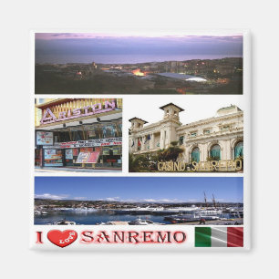 Imã IT - Itália - Sanremo - I Love - Collage Mosaic