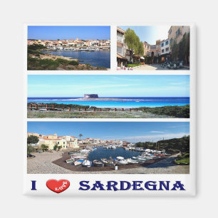 Imã IT - Itália - Sardenha - I Love - Collage Mosaic