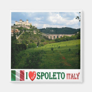 Imã IT - Itália - Spoleto - I Love - Collage Mosaic