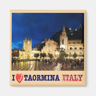 Imã IT - Sicília - Taormina - I Love - Collage Mosaic