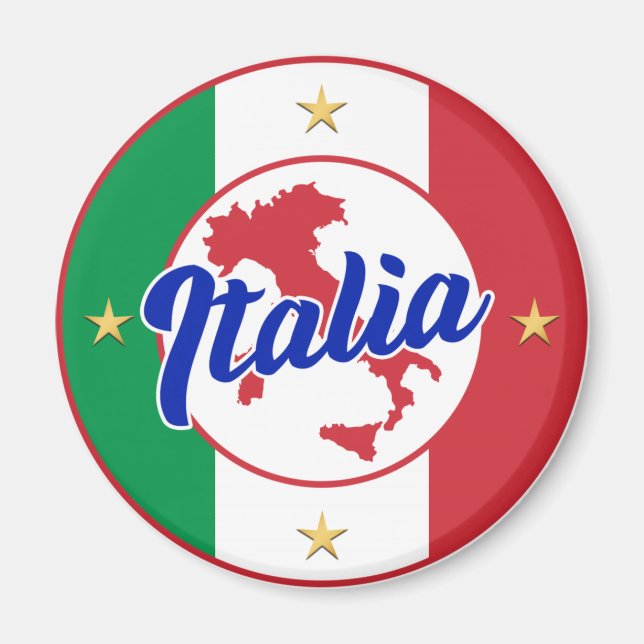 Imã Italia Flag & Map (Frente)