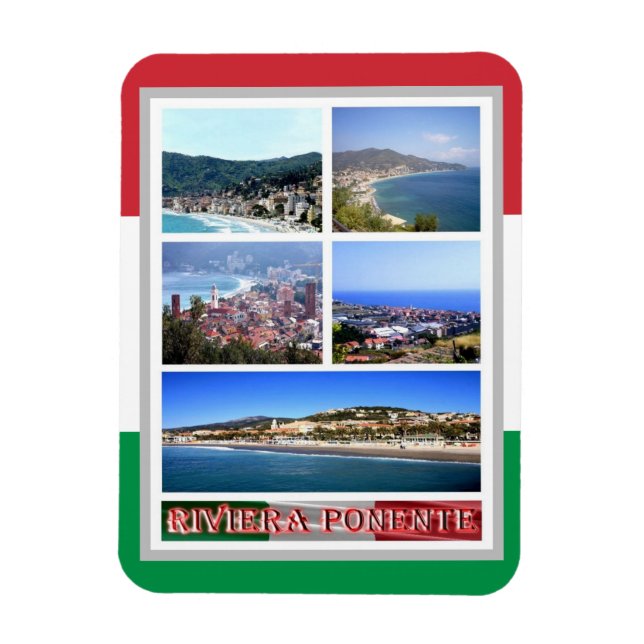 Ímã Itália - Ligúria - Riviera Ponente - Mosaico - Mag (Vertical)