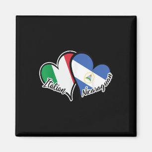 Imã Itália Nicarágua Sinalizador Coração Metade Italia