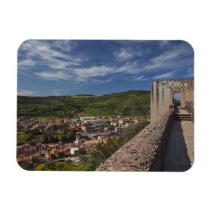 Ímã Itália, Sardenha, Bosa. Vista urbana de Castello