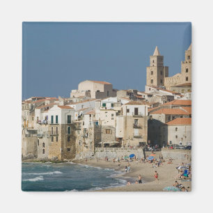 Imã Itália, Sicília, Cefalù, Vista da cidade com Duomo