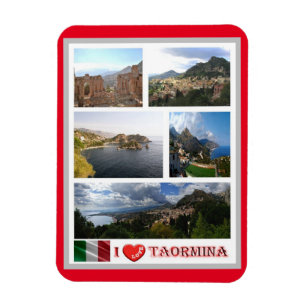 Ímã Itália - Sicília - Taormina - I Love -