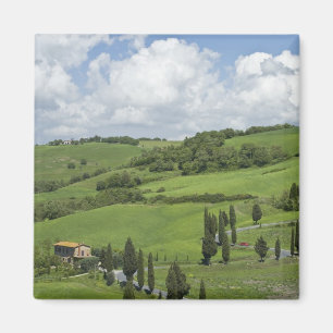Imã Itália, Toscana. La Foce. Uma estrada curva sobe