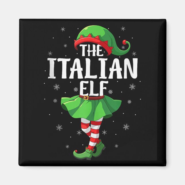 Imã Italian Elf Christmas Girls Women Elf Squad Xmas F (Frente)
