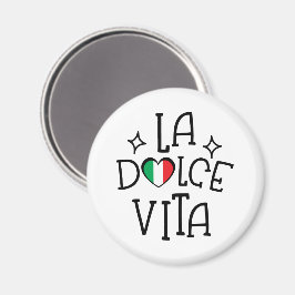 Imã Italy Souvenir La Dolce Vita Heart Flag