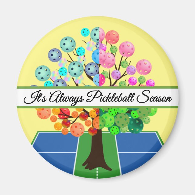 Imã It's Always Pickleball Season - Four Seasons Tree (Frente)