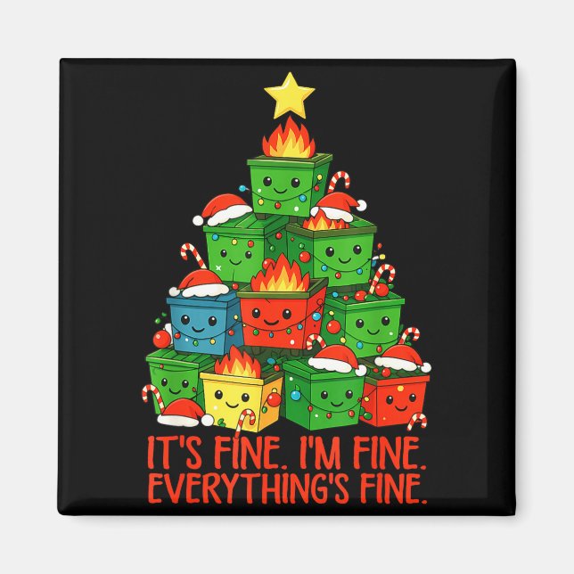 Imã It's Fine I'm Fine Everything Is Fine Christmas Du (Frente)
