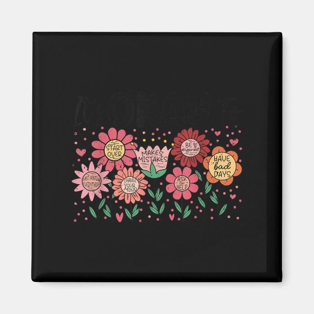 Imã It's Okay To Make Mistakes Be Different Flower Ins (Frente)