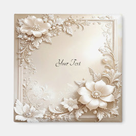 Imã Ivory Flowers Magnet